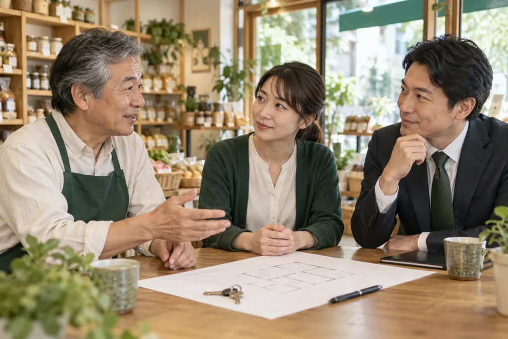 店舗M&Aの買い手：店舗の経営者とスタッフのイメージ